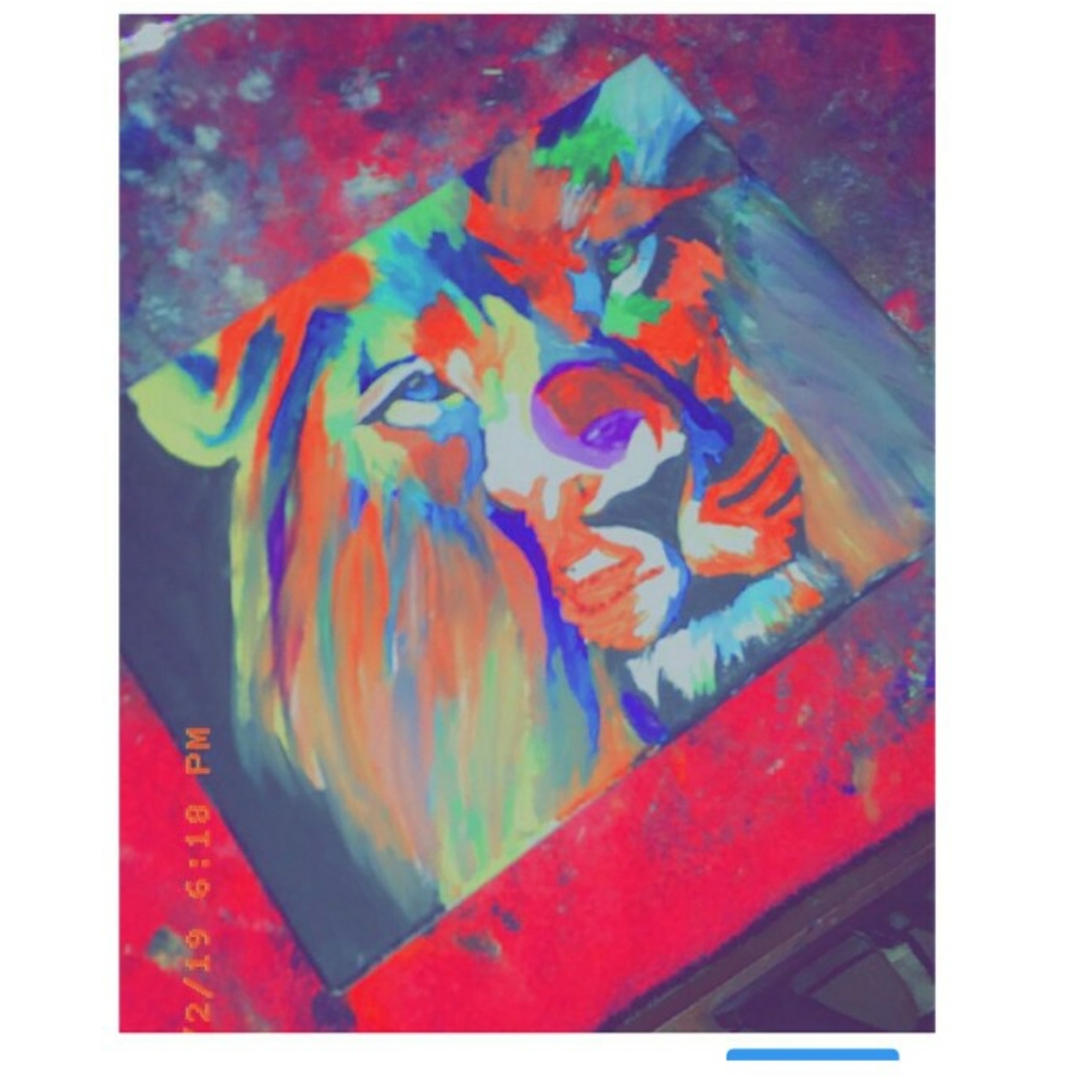 Abstract Lion Painting
